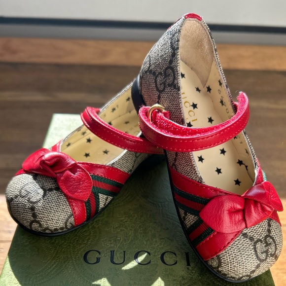 Authentic Gucci Kids Ballet flats with bow - Picture 1 of 4